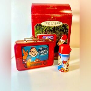 Hallmark Howdy Doody Lunchbox & Thermos Christmas Ornament set in original box